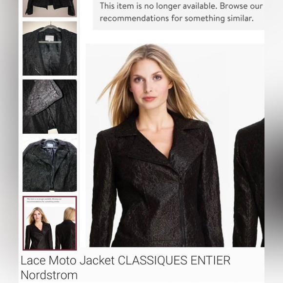 Classiques Entier Black Lace Moto Jacket NWT - Picture 2 of 10